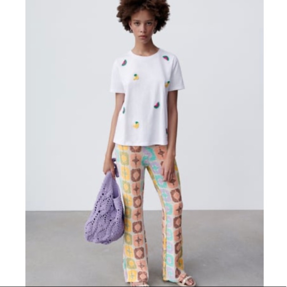 Zara crochet tee. Xs/s